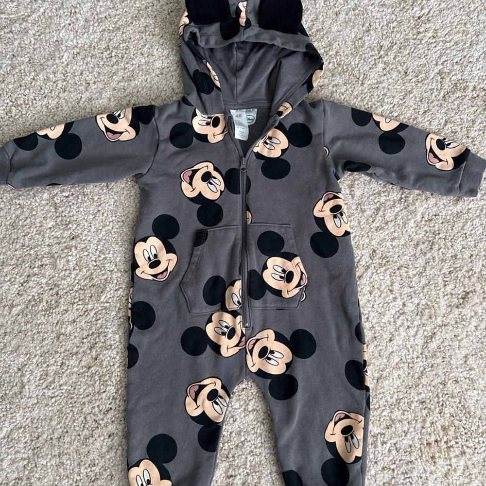 Disney Gray Mickey Mouse Kids Footie